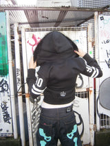 Waist-Defined Fur Zip Hoodie
