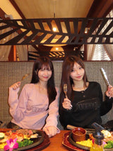 yung logo rhinestone fit ls tee