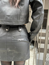 FAKE LEATHER SKIRT