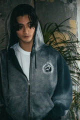 Cross ruler zip hoodie