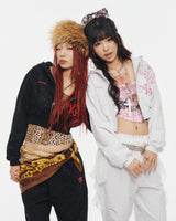 9090girl × umbro Cross Logo Glitter Zip Hoodie