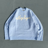 자카드 로고 니트