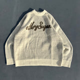 자카드 로고 니트