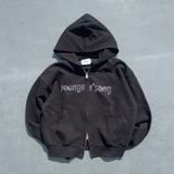 SC logo thermal zip hoodie