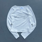 yung logo rhinestone fit ls tee