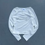 yung logo rhinestone fit ls tee