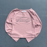 yung logo rhinestone fit ls tee
