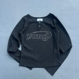 yung logo rhinestone fit ls tee