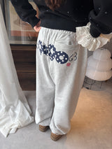 90 로고 도트 스웨트 팬츠