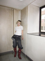 Ninety Girl Logo Glitter Buggy Denim Pants