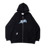 星號溫暖的拉鍊連帽衫