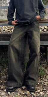 YS寬鬆的牛仔褲褲子