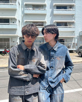 復古補丁牛仔夾克