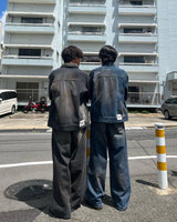 vintage double knee wash denim