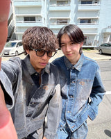 vintage double knee wash denim