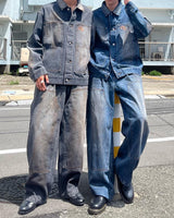 vintage double knee wash denim