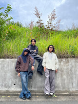 切換尼龍半拉鍊連帽衫