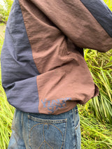 切換尼龍半拉鍊連帽衫