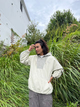 切換尼龍半拉鍊連帽衫