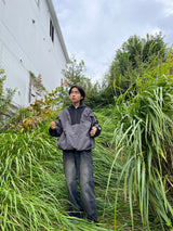 切換尼龍半拉鍊連帽衫