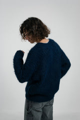 大卷馬海毛開衫