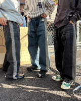 側線突破直牛仔布