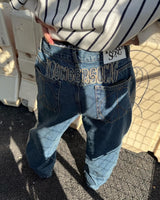 側線突破直牛仔布