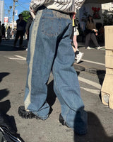 側線突破直牛仔布