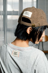 チェック柄のひきこもりcap