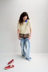 umbro×common gull products.でこぼこのニットポロシャツ