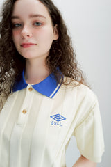 umbro×common gull products.でこぼこのニットポロシャツ
