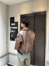 Fake leather flight jacket