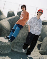 patchwork denim pants