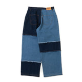 patchwork denim pants