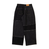patchwork denim pants