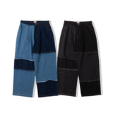 patchwork denim pants