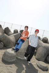 patchwork denim pants