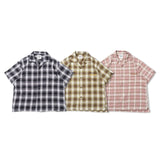 ombre檢查襯衫半袖