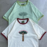 Distressed wash ringer T-shirt