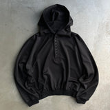 jersey loose henley hoodie