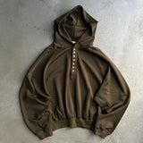 jersey loose henley hoodie