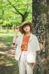 linen half sleeve jacket