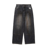 vintage double knee wash denim