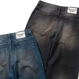 vintage double knee wash denim