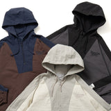 切換尼龍半拉鍊連帽衫