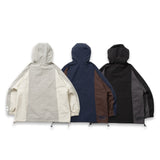 切換尼龍半拉鍊連帽衫