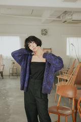 shaggy gradation knit cardigan