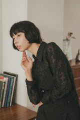 UA Jacquard collared shirt blouse