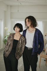 shaggy gradation knit cardigan