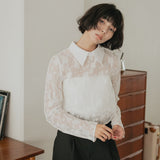 UA Jacquard collared shirt blouse